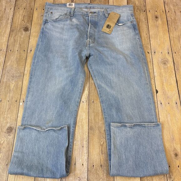 Levis 501 Original Stretch Button Fly Jeans Light Wash 36X30 NEW NWT - Picture 3 of 14
